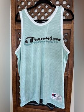 Champion Reversible Mesh Basketball Jersey Mint Green Black Size Large